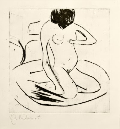 Bathers in Front of an Iron Stove by Ernst Ludwig Kirchner